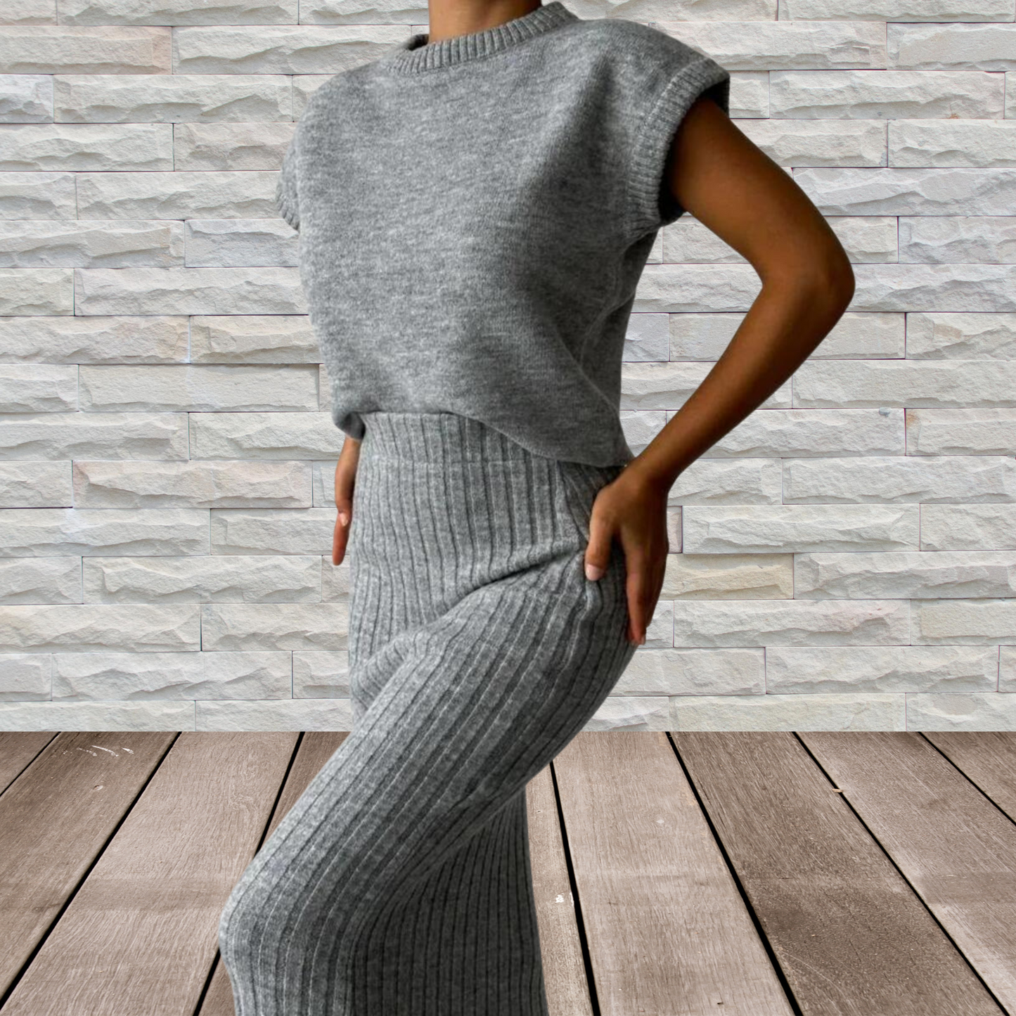 Women's Loungewear Set - Soft Sleeveless Top and Skirt for Comfort | Gray