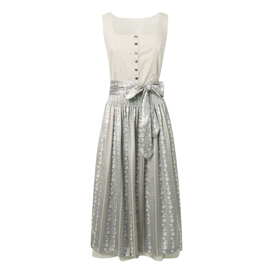 Ribbed Bodice, Flowing Skirt Midi Dress | Oktoberfest