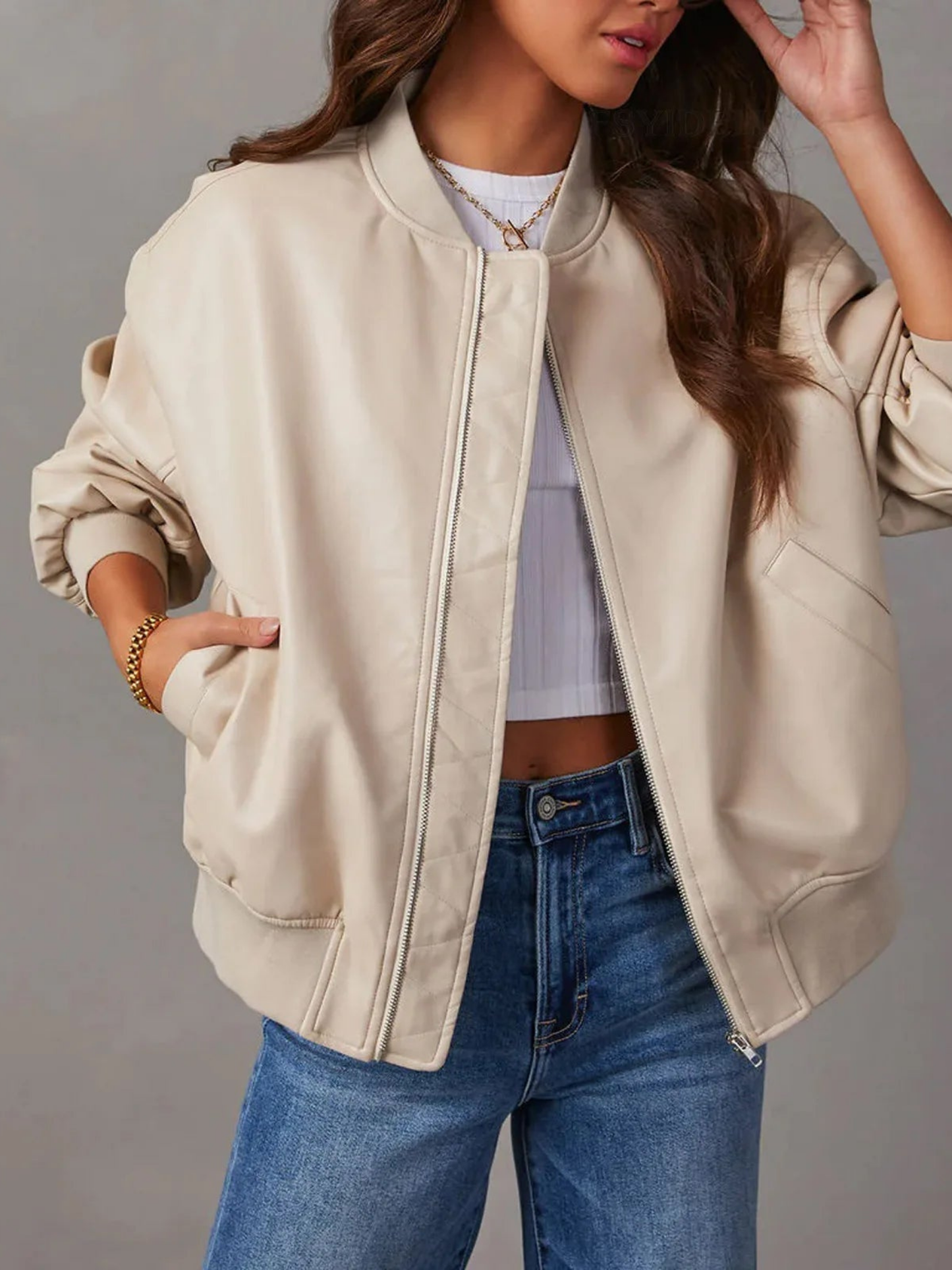 Women's Oversized Bomber Jacket | Hip-Length 2