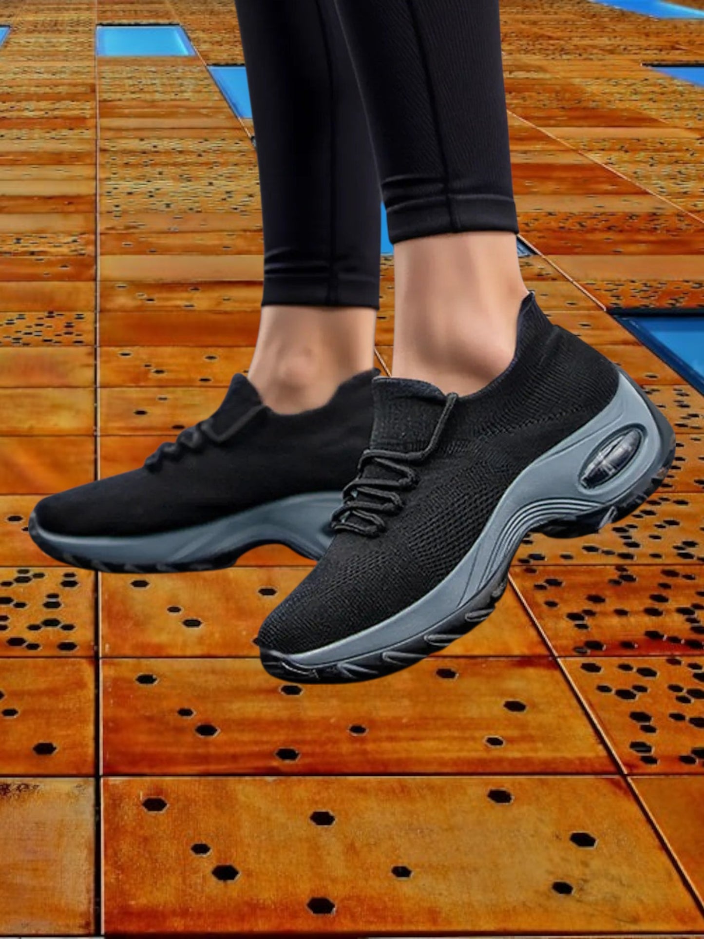 Women's Pain Relief Shoes for Foot Health with Shock-Absorbing Soles | Black Gray