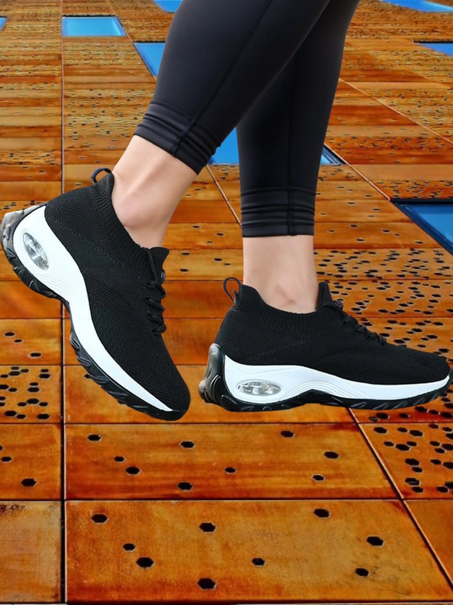 Women's Pain Relief Shoes for Foot Health with Shock-Absorbing Soles | Black white