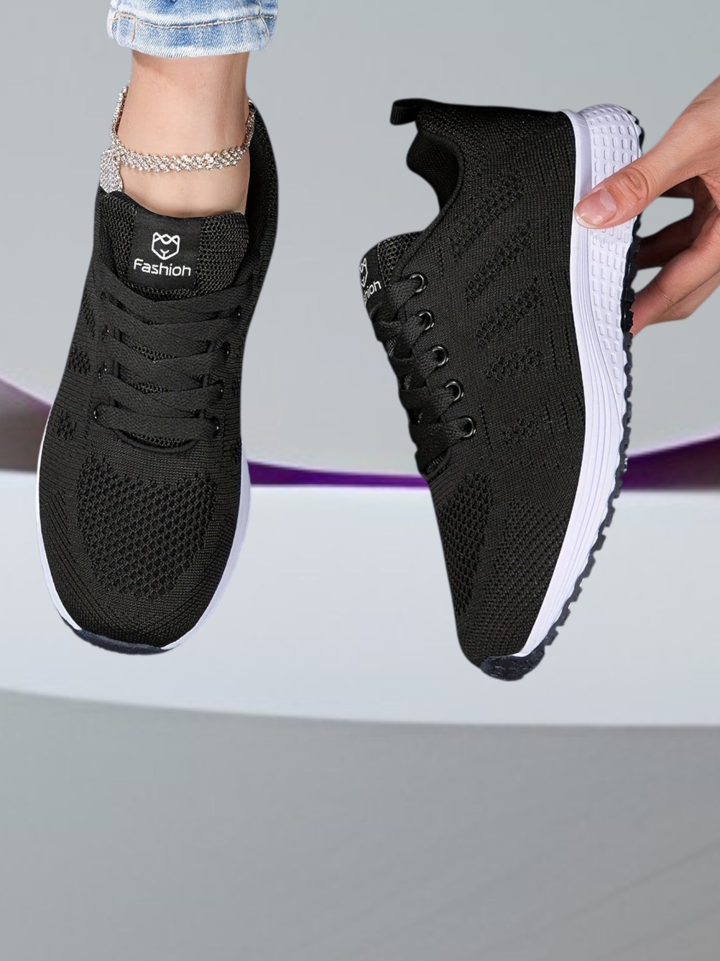 Women's Sneakers with Secure Fit and Lightweight Sole | Black