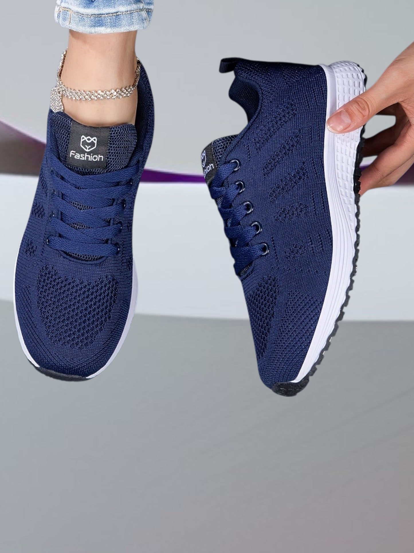 Women's Sneakers with Secure Fit and Lightweight Sole | Navy Blue