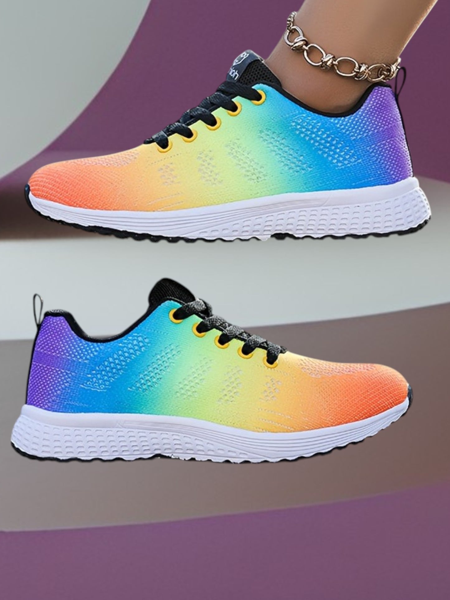 Women's Sneakers with Secure Fit and Lightweight Sole | Rainbow