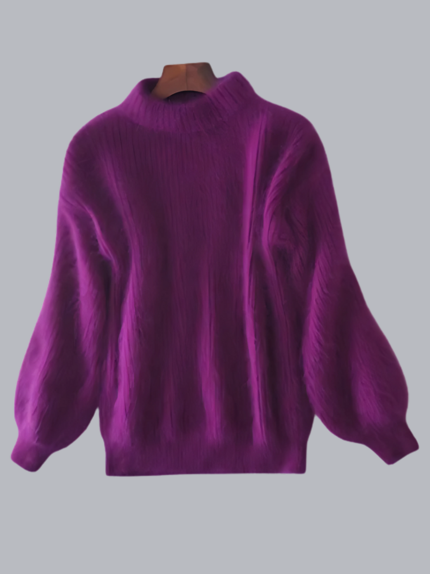 Women's Sweater, Casual Fit | Angora Knit | Purple