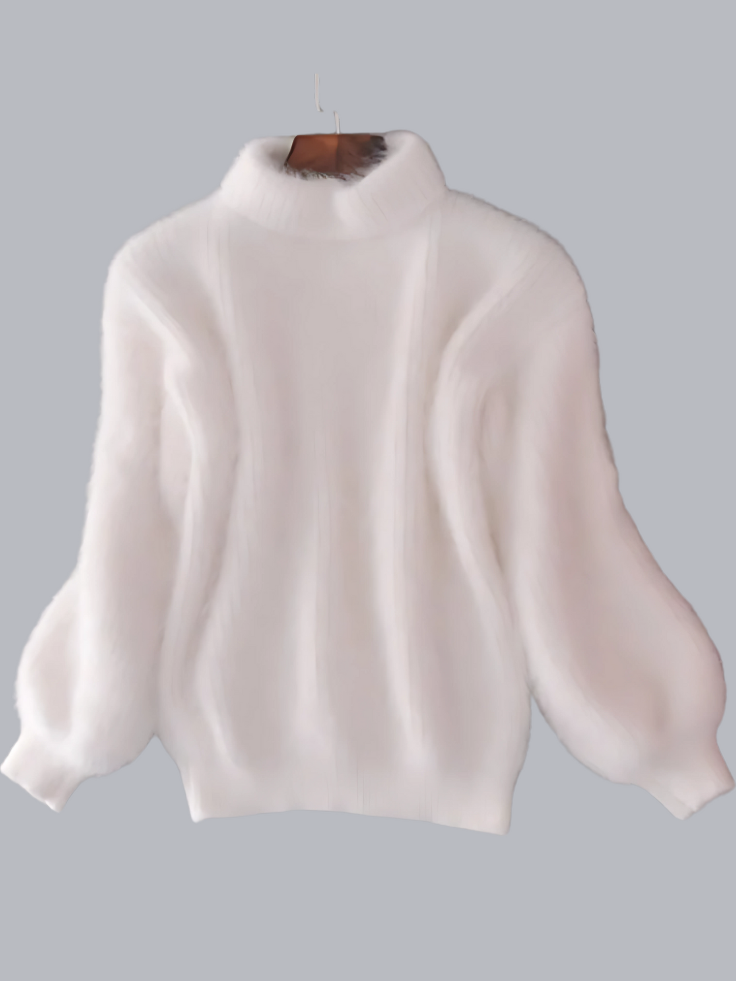 Women's Sweater, Casual Fit | Angora Knit | White