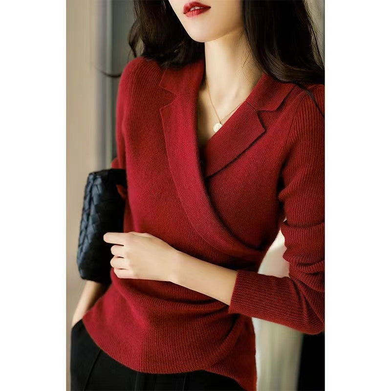 Peter Pan Collar Sweater for Women | Asymmetrical Design