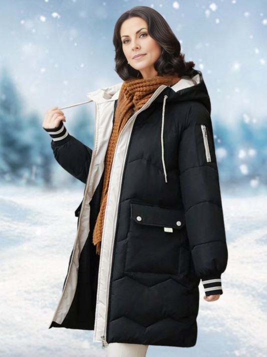 Women's Winter Parka | Long Length, Hooded | Black