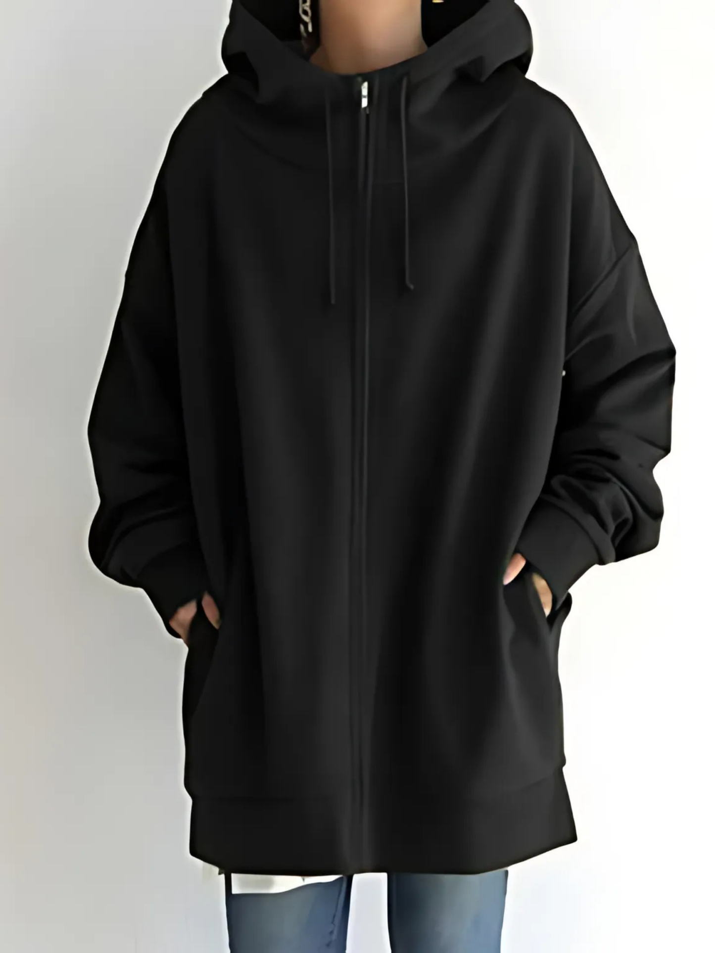 Women's Zip-Up Hoodie | with Pockets | Black