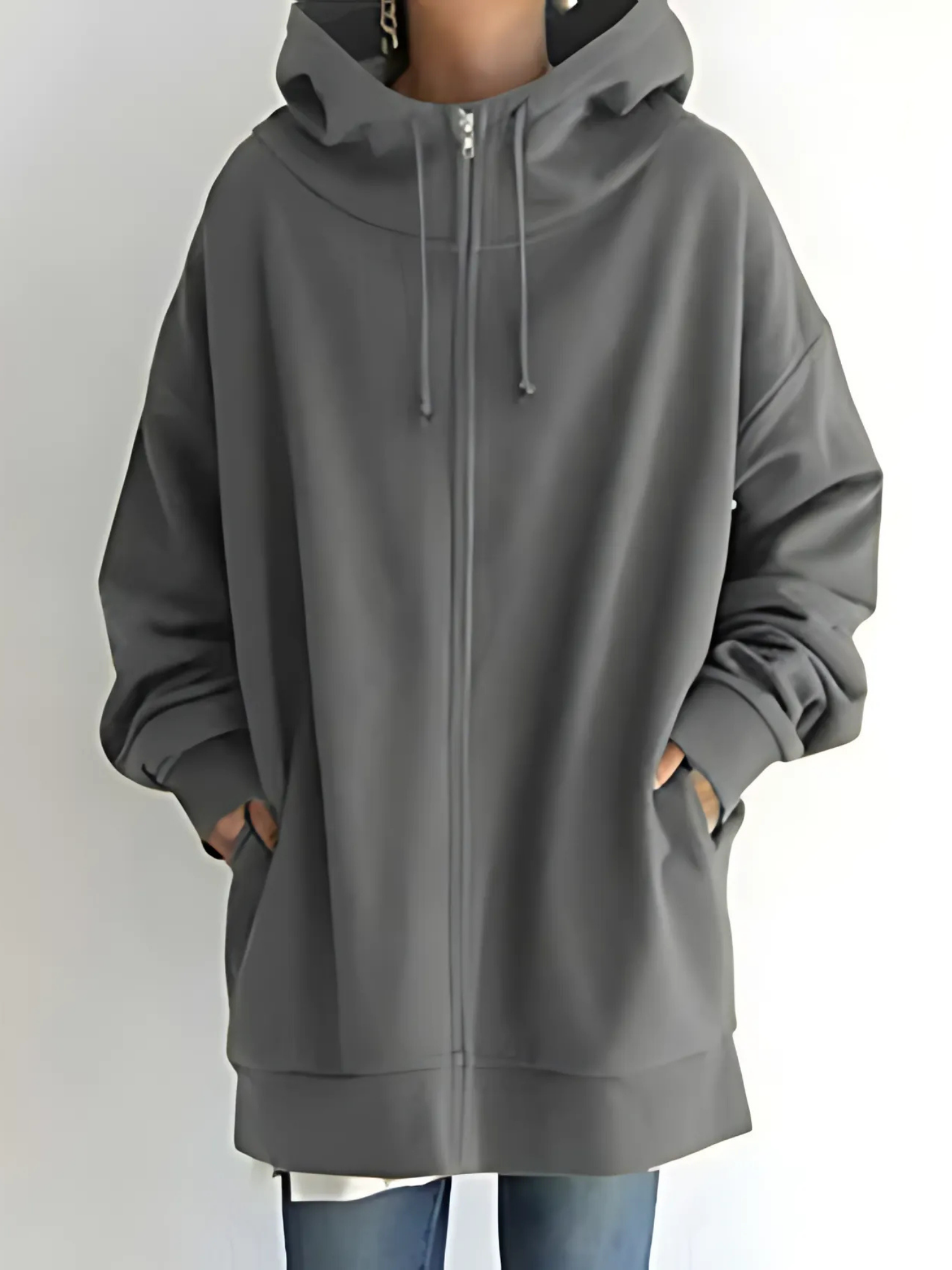 Women's Zip-Up Hoodie | with Pockets | Gray
