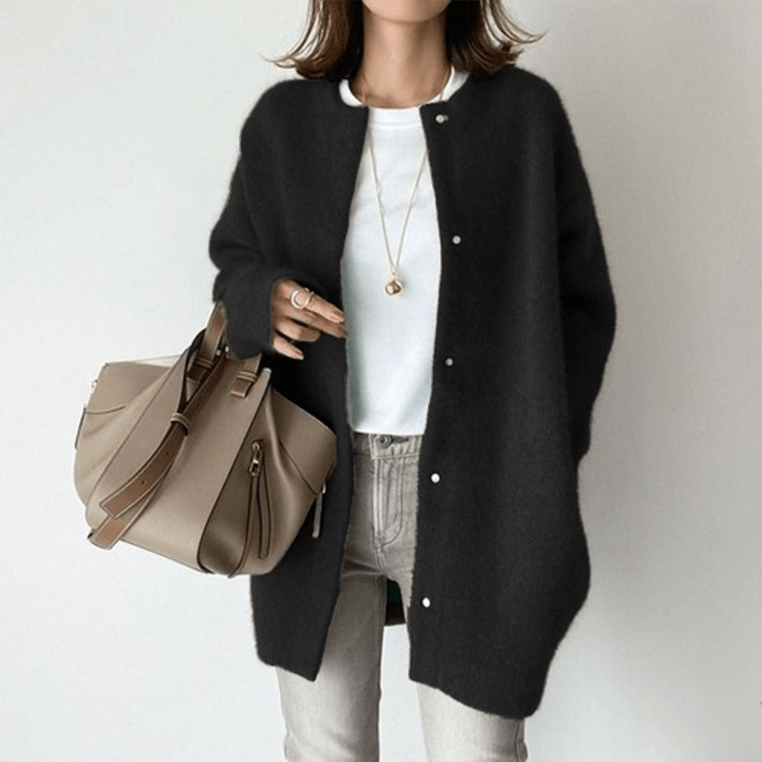 Wool Cardigan for Women | Lightweight Warmth | Black