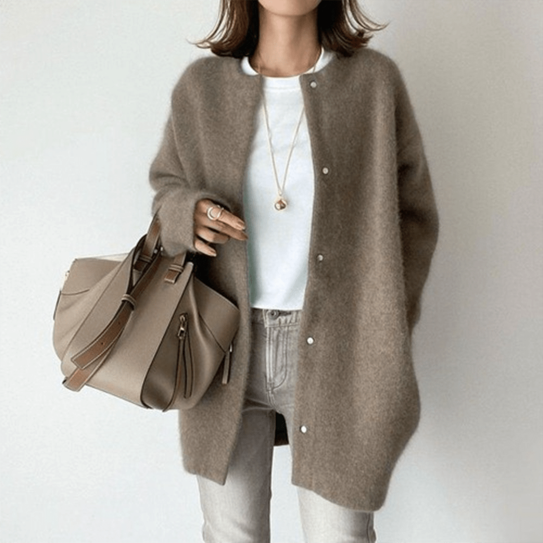 Wool Cardigan for Women | Lightweight Warmth | Coffee