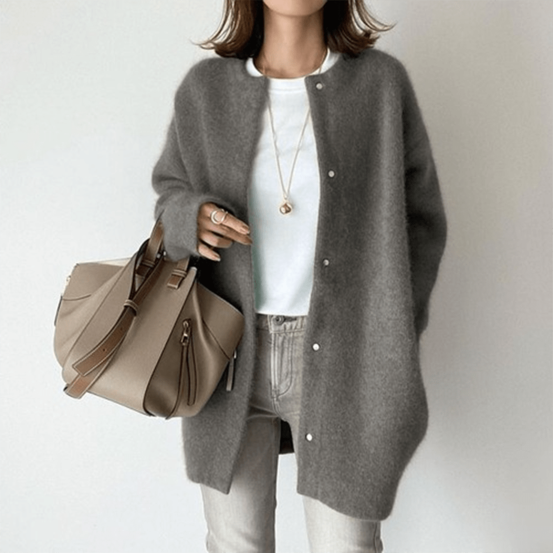 Wool Cardigan for Women | Lightweight Warmth | Gray