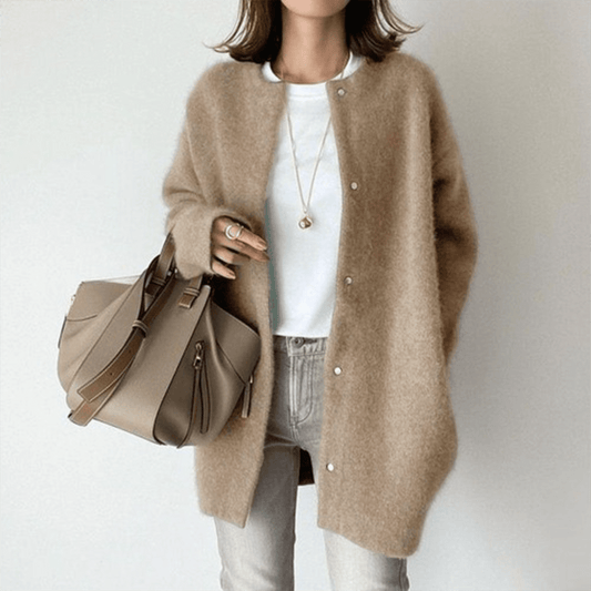 Wool Cardigan for Women | Lightweight Warmth | Khaki