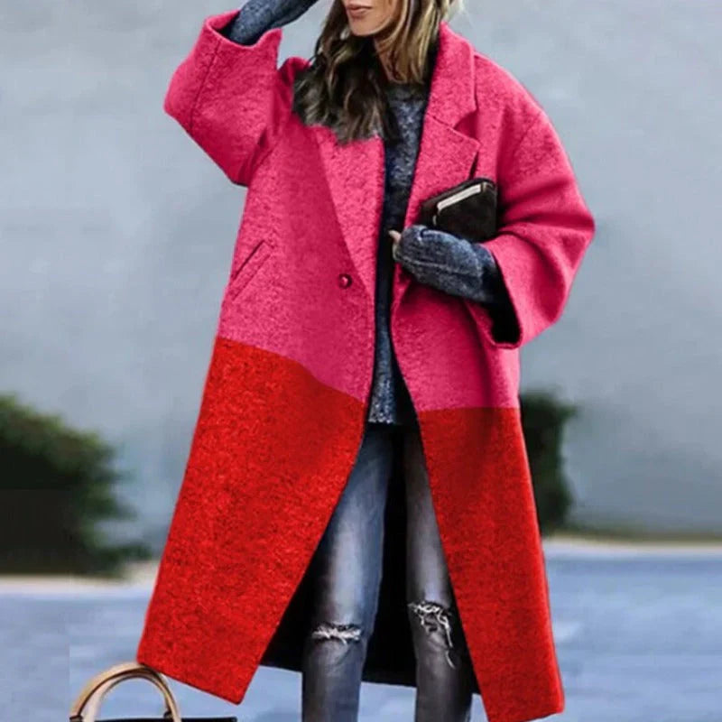Wool Coat For Women | Elegant, Full-Length Design | Winter | Red