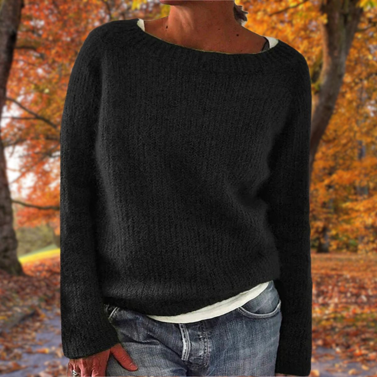 Wool Sweater for Women | Classic Design | Black