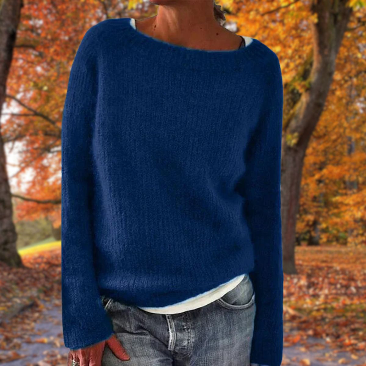 Wool Sweater for Women | Classic Design | Blue 