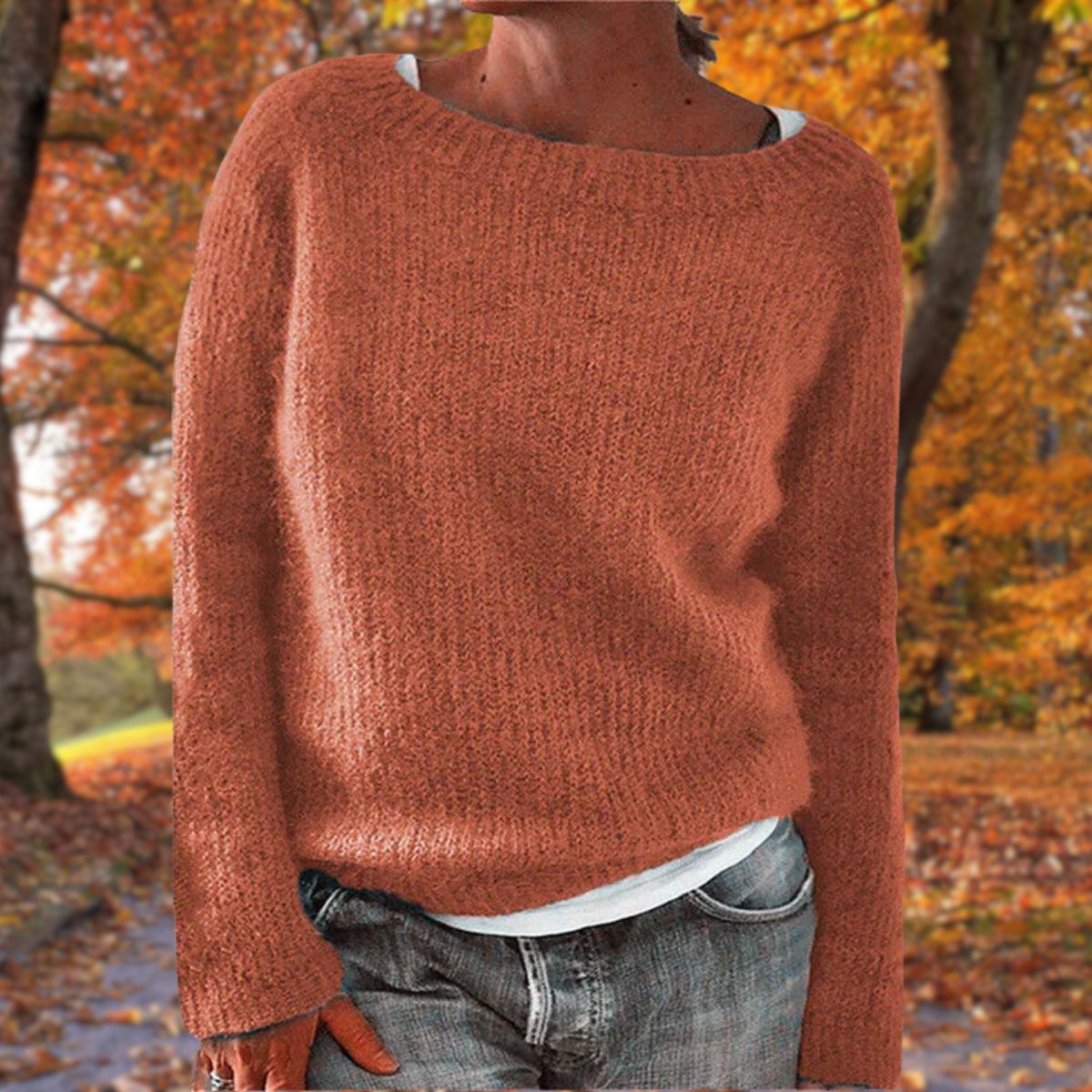 Wool Sweater for Women | Classic Design | Orange