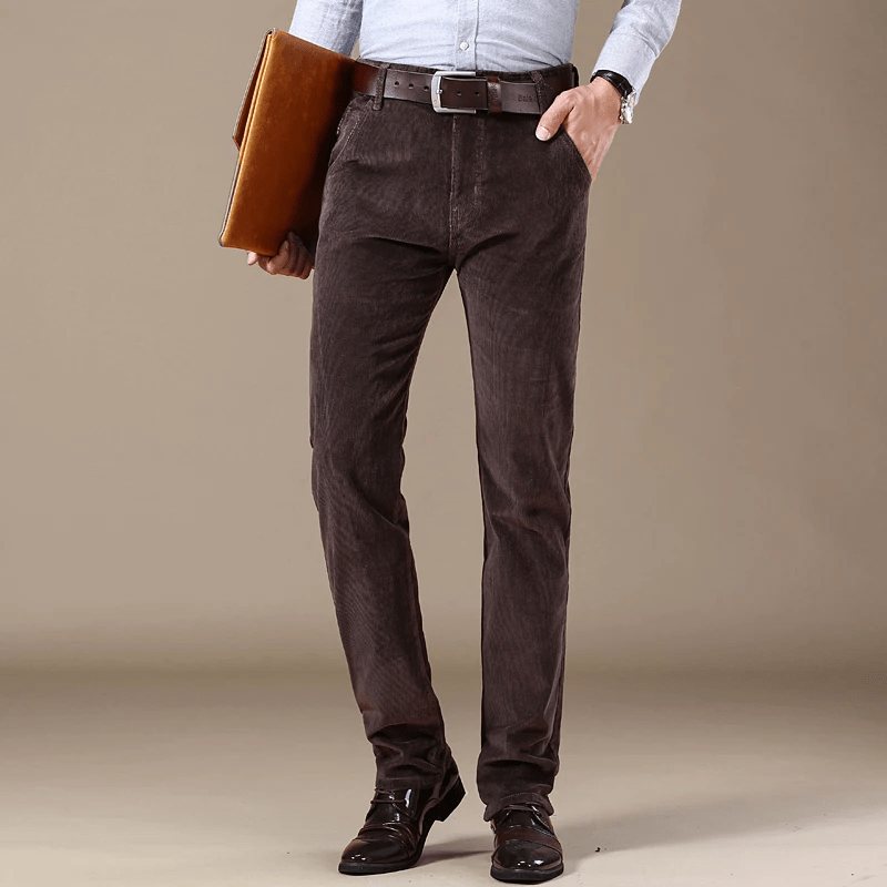 Work Corduroy Trousers for Men | Slim Fit | Dark Brown
