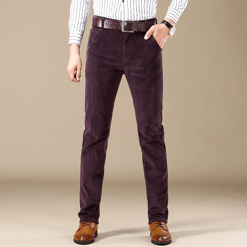 Work Corduroy Trousers for Men | Slim Fit | Purple