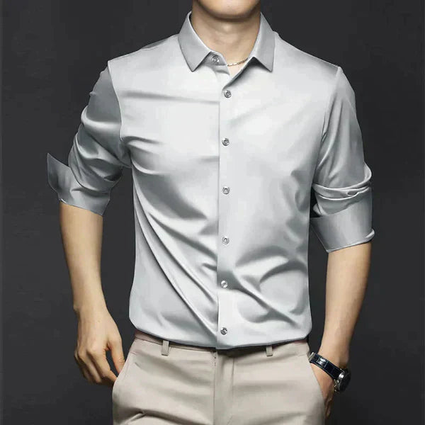 Wrinkle-Free Shirt for Men | Regular Fit | Light Gray