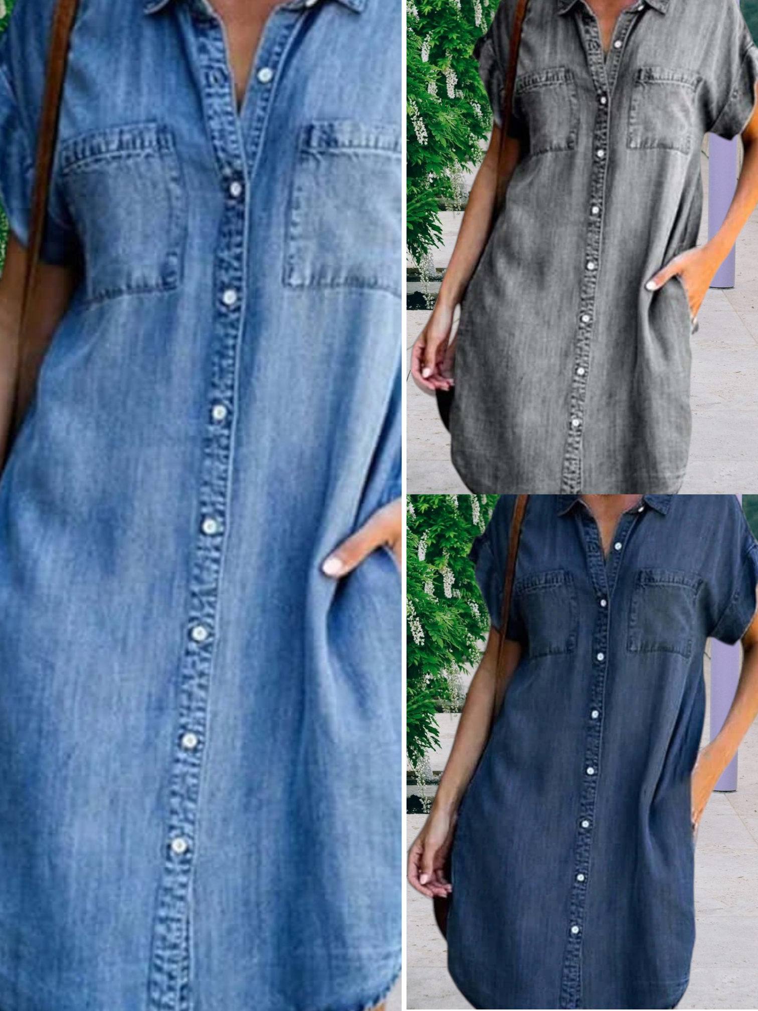 Xenia | Elegant Soft Denim Dress for Women with Flattering Fit and Sleeveless Design | Light blue 2