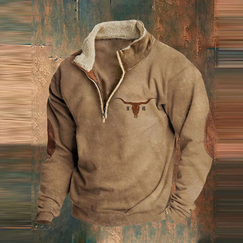 Zip-Up Sweater for Men | Regular Fit | Brown