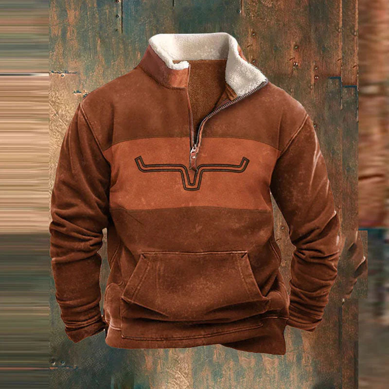 Zip-Up Sweater for Men | Regular Fit | Orange
