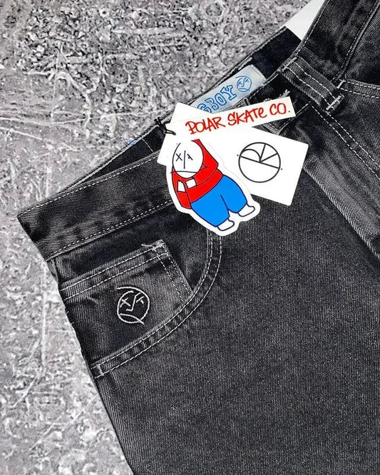 Embroidered Baggy Hip Hop Jeans